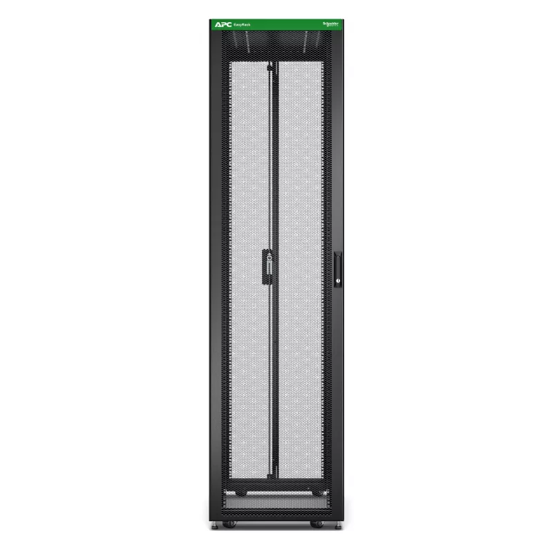 APC Easy Rack, 48U, melns, ar jumtu, ritentiņiem, kājiņām, 4 kronšteiniem un apakšu, bez sānu paneļiem, 2258A x 600P x 1000D mm