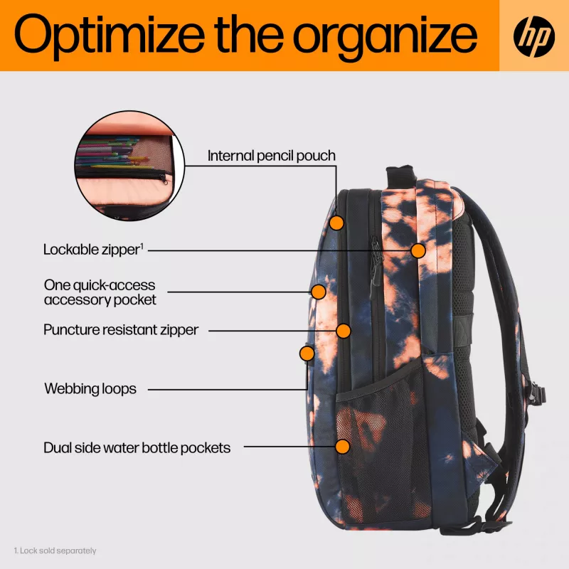 Ikdienas mugursoma HP Campus XL Tie Dye Melns Pattern