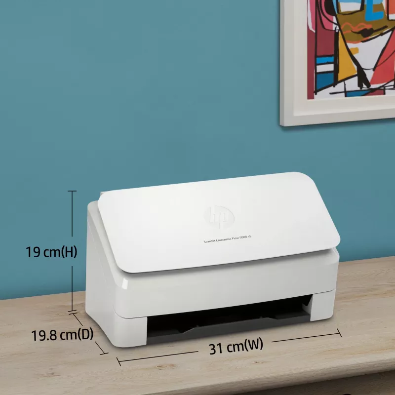 HP Scanjet Enterprise Flow 5000 s5 lokšņu padeves skeneris 600 x 600 DPI A4 Balts
