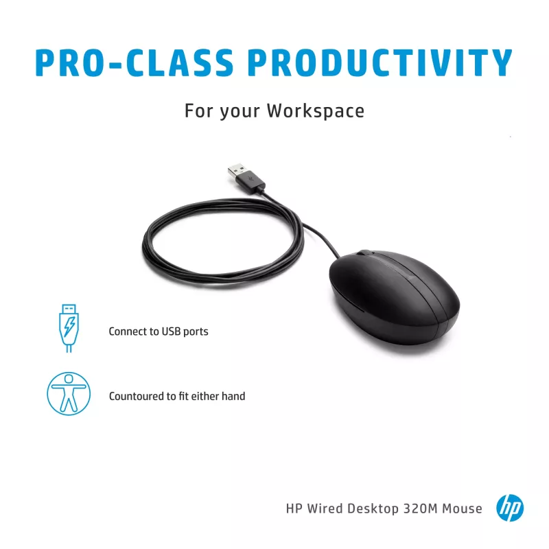 HP 9VA80AA pele, melna, USB