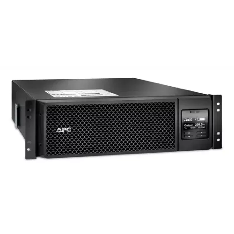 APC Smart-UPS On-Line, 5kVA, Rackmount 3U, 230V, 6x C13+4x C19 IEC ligzdas, tīkla karte, pagarināts darbības laiks, ar sliežu komplektu, 6 gadu garantija
