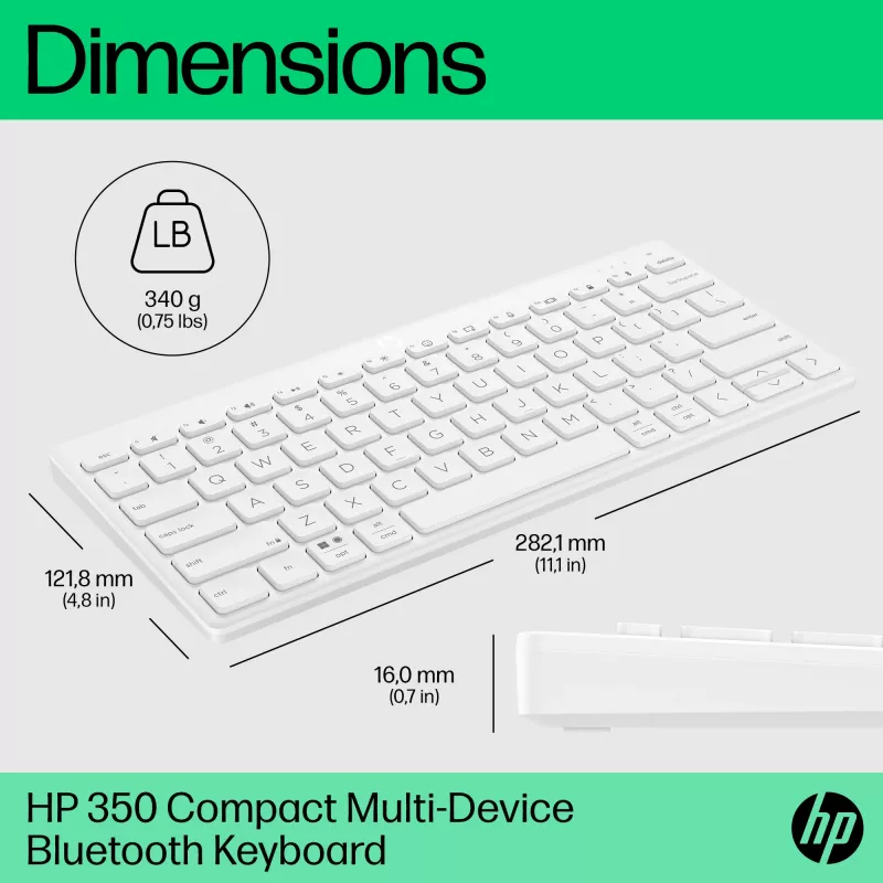 HP 350 Compact Multi-Device Bluetooth tastatūra