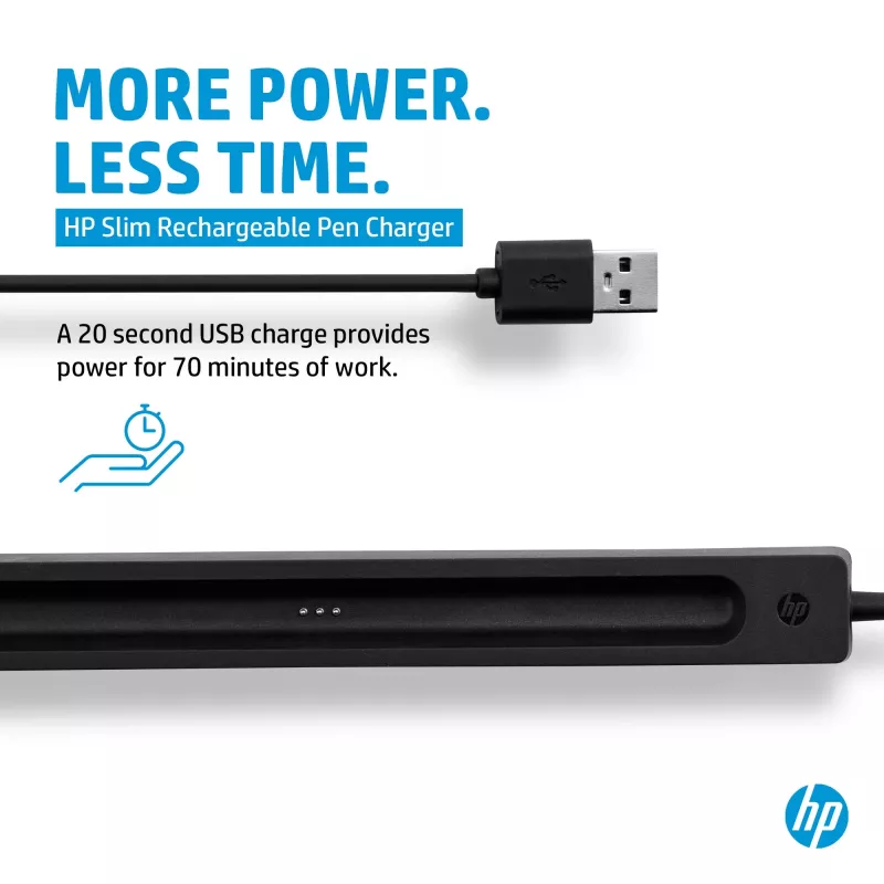 HP plāns uzlādējamais pildspalvas lādētājs, iekštelpu, USB, 0,15 m, melns