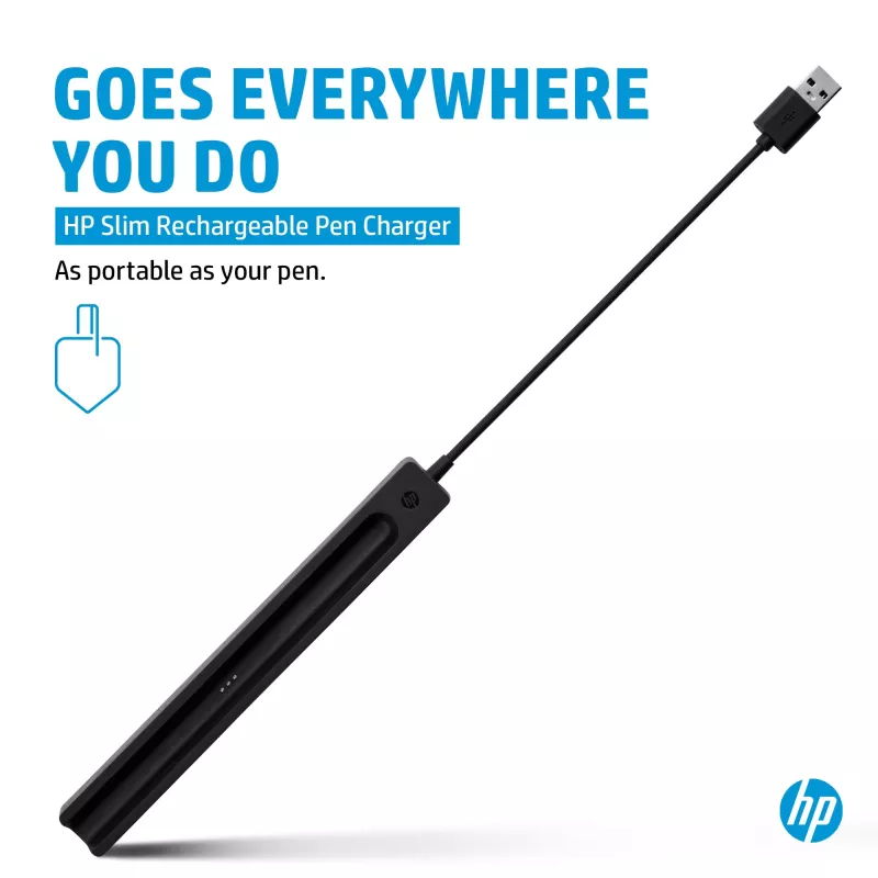 HP plāns uzlādējamais pildspalvas lādētājs, iekštelpu, USB, 0,15 m, melns