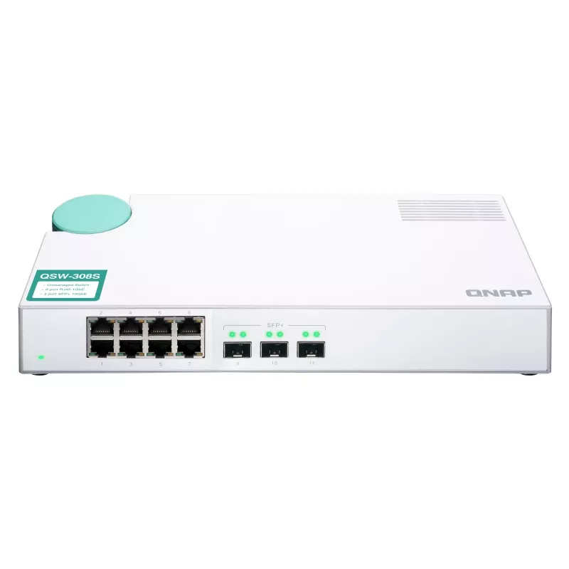QNAP QSW-308S tīkla komutators Nevadāms Gigabit Ethernet (10/100/1000) Balts