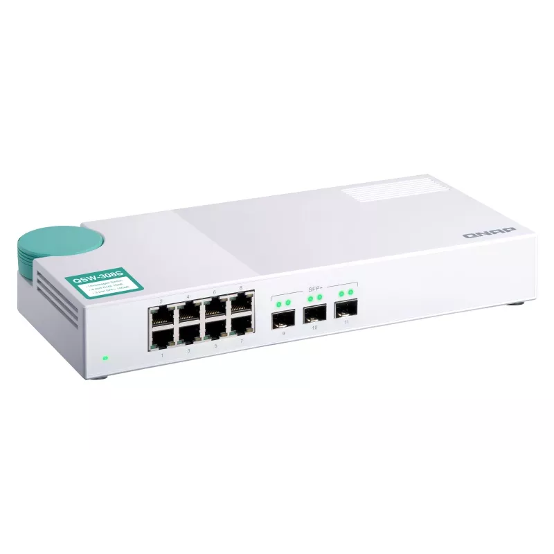 QNAP QSW-308S tīkla komutators Nevadāms Gigabit Ethernet (10/100/1000) Balts