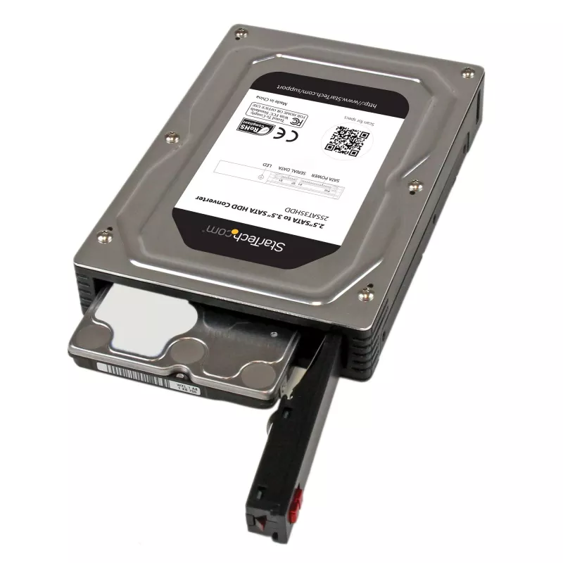 StarTech.com 2.5” uz 3.5” SATA alumīnija cietā diska adaptera korpuss ar SSD / HDD augstumu līdz 12,5 mm