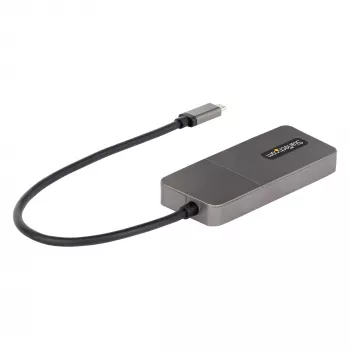 StarTech.com 3 portu USB-C MST centrmezgls — USB Type-C uz 3x HDMI vairāku monitoru adapteris klēpjdatoram — Trīskāršs HDMI līdz 4K 60 Hz ar DP 1.4 Alt režīmu un DSC — HDR — 1 pēdas (30 cm) kabelis — Tikai Windows