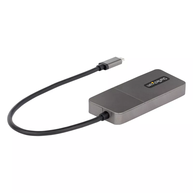 StarTech.com 3 portu USB-C MST centrmezgls — USB Type-C uz 3x HDMI vairāku monitoru adapteris klēpjdatoram — Trīskāršs HDMI līdz 4K 60 Hz ar DP 1.4 Alt režīmu un DSC — HDR — 1 pēdas (30 cm) kabelis — Tikai Windows