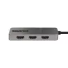 StarTech.com 3 portu USB-C MST centrmezgls — USB Type-C uz 3x HDMI vairāku monitoru adapteris klēpjdatoram — Trīskāršs HDMI līdz 4K 60 Hz ar DP 1.4 Alt režīmu un DSC — HDR — 1 pēdas (30 cm) kabelis — Tikai Windows