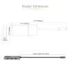 StarTech.com 3 portu USB-C MST centrmezgls — USB Type-C uz 3x HDMI vairāku monitoru adapteris klēpjdatoram — Trīskāršs HDMI līdz 4K 60 Hz ar DP 1.4 Alt režīmu un DSC — HDR — 1 pēdas (30 cm) kabelis — Tikai Windows