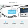StarTech.com 3 portu USB-C MST centrmezgls — USB Type-C uz 3x HDMI vairāku monitoru adapteris klēpjdatoram — Trīskāršs HDMI līdz 4K 60 Hz ar DP 1.4 Alt režīmu un DSC — HDR — 1 pēdas (30 cm) kabelis — Tikai Windows