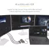 StarTech.com 3 portu USB-C MST centrmezgls — USB Type-C uz 3x HDMI vairāku monitoru adapteris klēpjdatoram — Trīskāršs HDMI līdz 4K 60 Hz ar DP 1.4 Alt režīmu un DSC — HDR — 1 pēdas (30 cm) kabelis — Tikai Windows