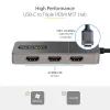 StarTech.com 3 portu USB-C MST centrmezgls — USB Type-C uz 3x HDMI vairāku monitoru adapteris klēpjdatoram — Trīskāršs HDMI līdz 4K 60 Hz ar DP 1.4 Alt režīmu un DSC — HDR — 1 pēdas (30 cm) kabelis — Tikai Windows