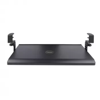 StarTech.com Zemgalda tastatūras paliktnis, pieskrūvējams ergonomisks tastatūras turētājs, līdz 12 kg (26,5 lb), bīdāma tastatūras un peles atvilktne ar C veida skavām, augstumā regulējams tastatūras paliktnis (3,9/4,7/5,5 collas)