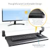 StarTech.com Zemgalda tastatūras paliktnis, pieskrūvējams ergonomisks tastatūras turētājs, līdz 12 kg (26,5 lb), bīdāma tastatūras un peles atvilktne ar C veida skavām, augstumā regulējams tastatūras paliktnis (3,9/4,7/5,5 collas)