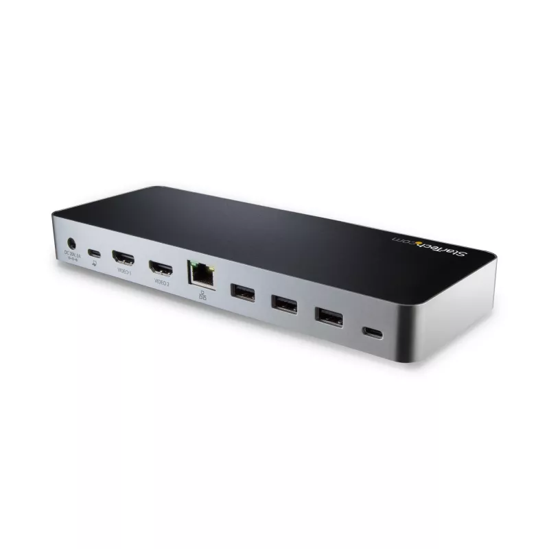 StarTech.com Dual Monitor USB C Docking Station ar 60 W Power Delivery Windows klēpjdatoriem - USB C uz HDMI/DVI dokstacija - USB 3.1 Gen 1 Type C dokstacija ar uzlādi - Thunderbolt 3 saderīga