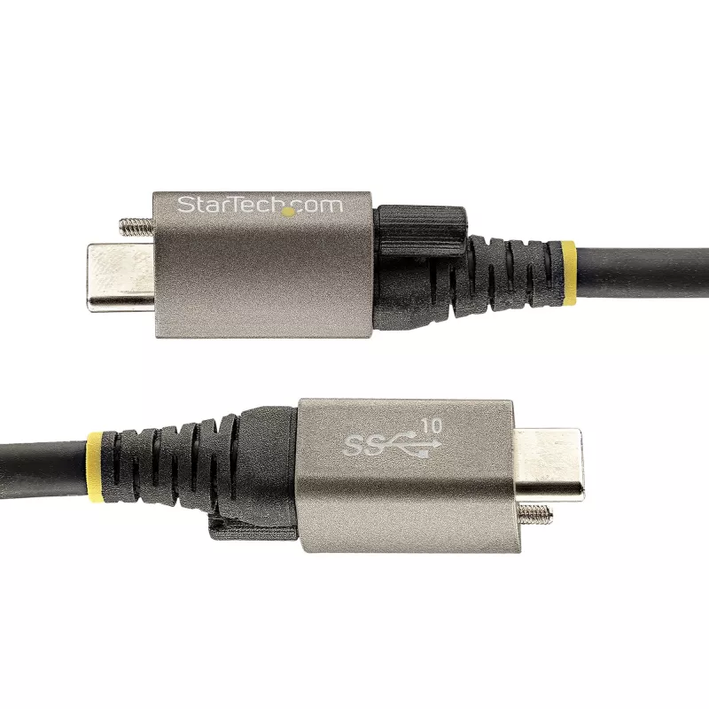StarTech.com 3 pēdu (1 m) USB-C kabelis ar augšējo skrūvju fiksāciju, 10 Gbps - USB 3.1/3.2 Gen 2 Type-C kabelis - 100 W (5 A) Power Delivery uzlāde, DP Alt Mode - viena skrūves fiksācija, USB-C vads lādēšanai/sinhronizācijai