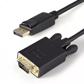 StarTech.com DP2VGAMM3B aktīvais DisplayPort–VGA adaptera kabelis, 3 pēdas (1 m), 1920x1200, fiksējams DP savienotājs, melns
