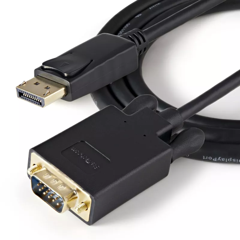 StarTech.com 3 pēdu (1 m) DisplayPort–VGA kabelis – aktīvs DisplayPort–VGA adaptera kabelis – 1080p video – DP–VGA monitora kabelis – DP 1.2–VGA pārveidotājs – fiksējošs DP savienotājs