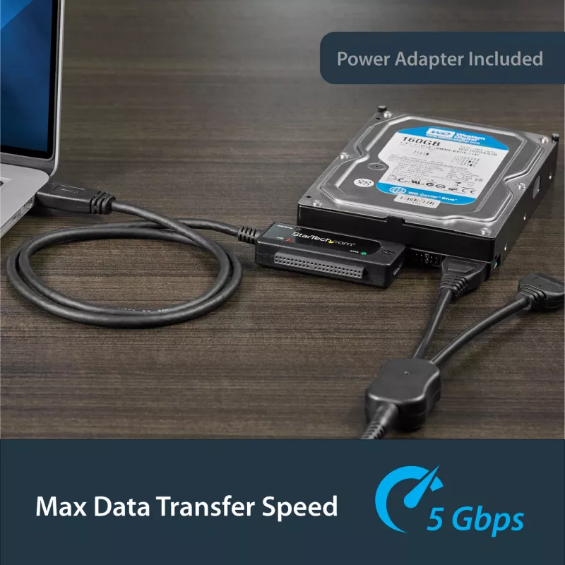 StarTech.com SATA uz USB kabelis - USB 3.1 (10Gbps) - UASP, melns, Aktivitāte, Barošana, CE, FCC, ASMedia - ASM1351, 12 V, 0 - 60 °C