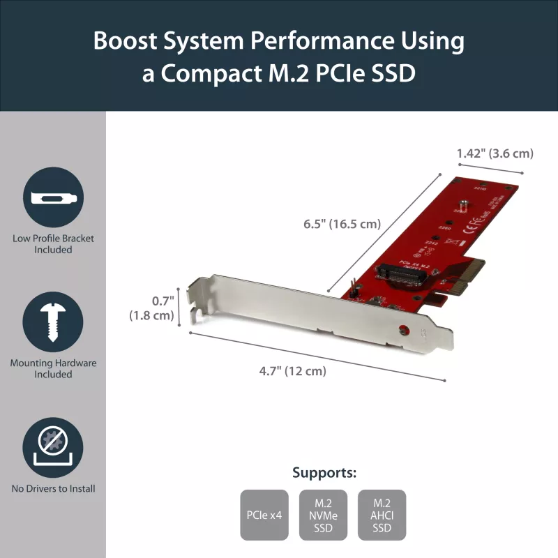 StarTech.com x4 PCI Express 3.0 uz M.2 PCIe NVMe SSD adapteris