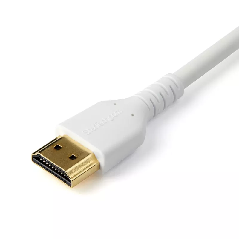 StarTech.com 3 pēdu (1 m) plāns HDMI 2.0 kabelis, elastīgs Premium sertificēts HDMI vads ar Ethernet, UHD 4K 60Hz HDR10, izturīgs aramīda šķiedras dizains ar TPE apvalku, balts