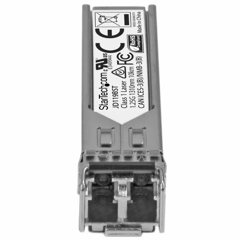 StarTech.com HP JD119B saderīgs SFP raiduztvērēja modulis - 1000BASE-LX~HPE JD119B saderīgs SFP modulis - 1000BASE-LX - 1GbE vienmoda optiskās šķiedras raiduztvērējs - 1GE Gigabit Ethernet SFP - LC 10km - 1310nm - DDM HPE 5900, 12500, 5500