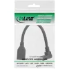 InLine DisplayPort 1.4 adaptera kabelis vīr./siev., 8K4K, augšup vērsts leņķis, melns/zelts