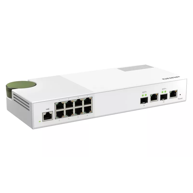 QNAP QSW-M2108-2C tīkla komutators pārvaldāms L2 2.5G Ethernet (100/1000/2500) pelēks, balts