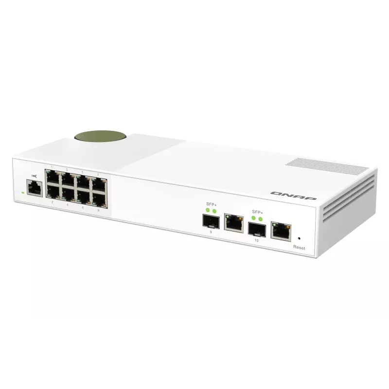 QNAP QSW-M2108-2C tīkla komutators pārvaldāms L2 2.5G Ethernet (100/1000/2500) pelēks, balts