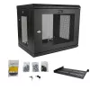 StarTech.com 2-stabu 9U sienas montāžas tīkla skapis ar 1U plauktu, 19 collu pie sienas stiprināms serveru statnis datu/tīklu/AV/elektronikas/datoru iekārtām, mazs ventilējams statņu korpuss