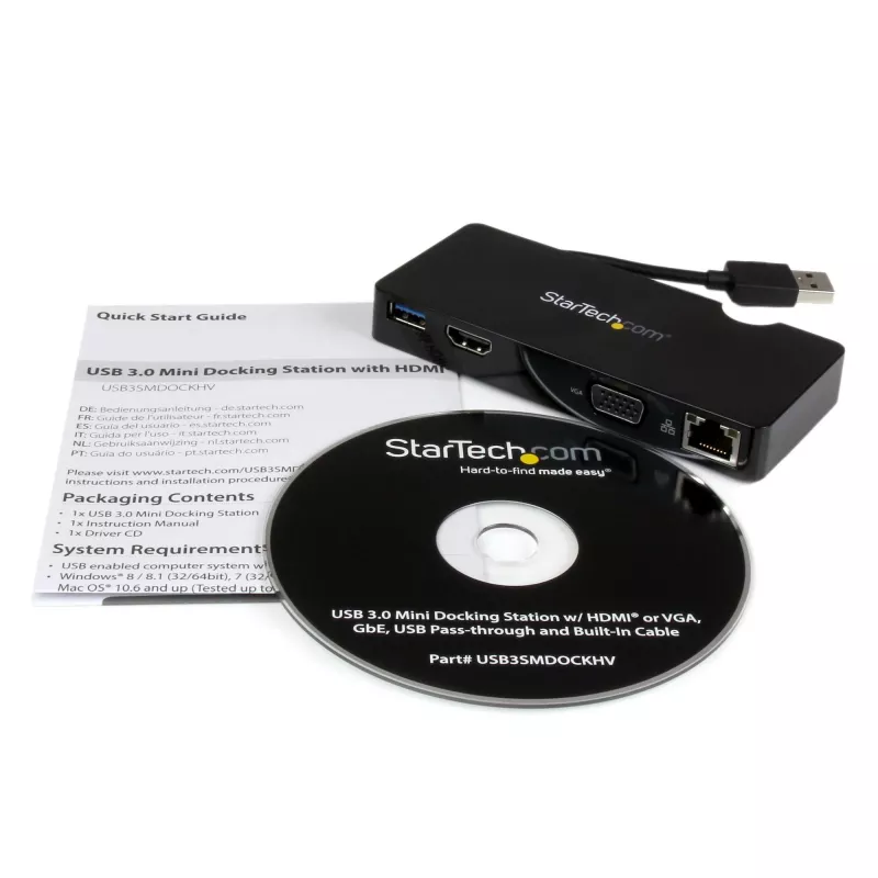 StarTech.com ceļojumu dokstacija klēpjdatoriem - HDMI vai VGA - USB 3.0