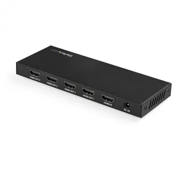 StarTech.com 4-Port HDMI Splitter - 4K 60Hz, HDMI, 4x HDMI, 3840 x 2160 pikseļi, Melns, 4K Ultra HD, 60 Hz