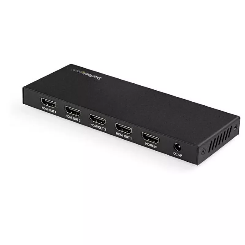 StarTech.com 4-Port HDMI Splitter - 4K 60Hz, HDMI, 4x HDMI, 3840 x 2160 pikseļi, Melns, 4K Ultra HD, 60 Hz