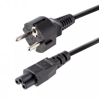 StarTech.com 3m (10ft) Klēpjdatora strāvas vads, EU Schuko līdz C5, 2.5A 250V, 18AWG, piezīmjdatora / klēpjdatora maiņas maiņstrāvas vads, barošanas bloka vads, klēpjdatora lādētāja kabelis, āboliņa lapa/Mikipele strāvas vads