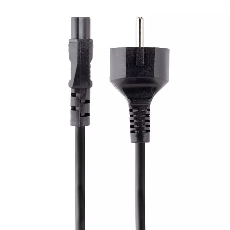 StarTech.com 3m (10ft) Klēpjdatora strāvas vads, EU Schuko līdz C5, 2.5A 250V, 18AWG, piezīmjdatora / klēpjdatora maiņas maiņstrāvas vads, barošanas bloka vads, klēpjdatora lādētāja kabelis, āboliņa lapa/Mikipele strāvas vads