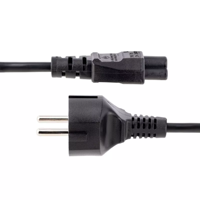 StarTech.com 3m (10ft) Klēpjdatora strāvas vads, EU Schuko līdz C5, 2.5A 250V, 18AWG, piezīmjdatora / klēpjdatora maiņas maiņstrāvas vads, barošanas bloka vads, klēpjdatora lādētāja kabelis, āboliņa lapa/Mikipele strāvas vads