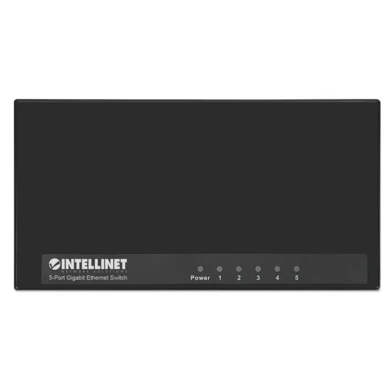 Intellinet 5 portu gigabitu Ethernet slēdzis, galddatora izmērs, plastmasas, IEEE 802.3az (energoefektīvs Ethernet), melns