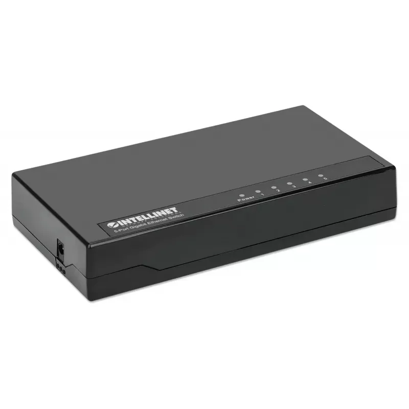 Intellinet 5 portu gigabitu Ethernet slēdzis, galddatora izmērs, plastmasas, IEEE 802.3az (energoefektīvs Ethernet), melns