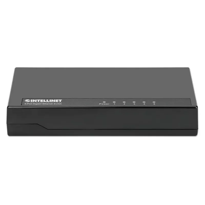 Intellinet 5 portu gigabitu Ethernet slēdzis, galddatora izmērs, plastmasas, IEEE 802.3az (energoefektīvs Ethernet), melns