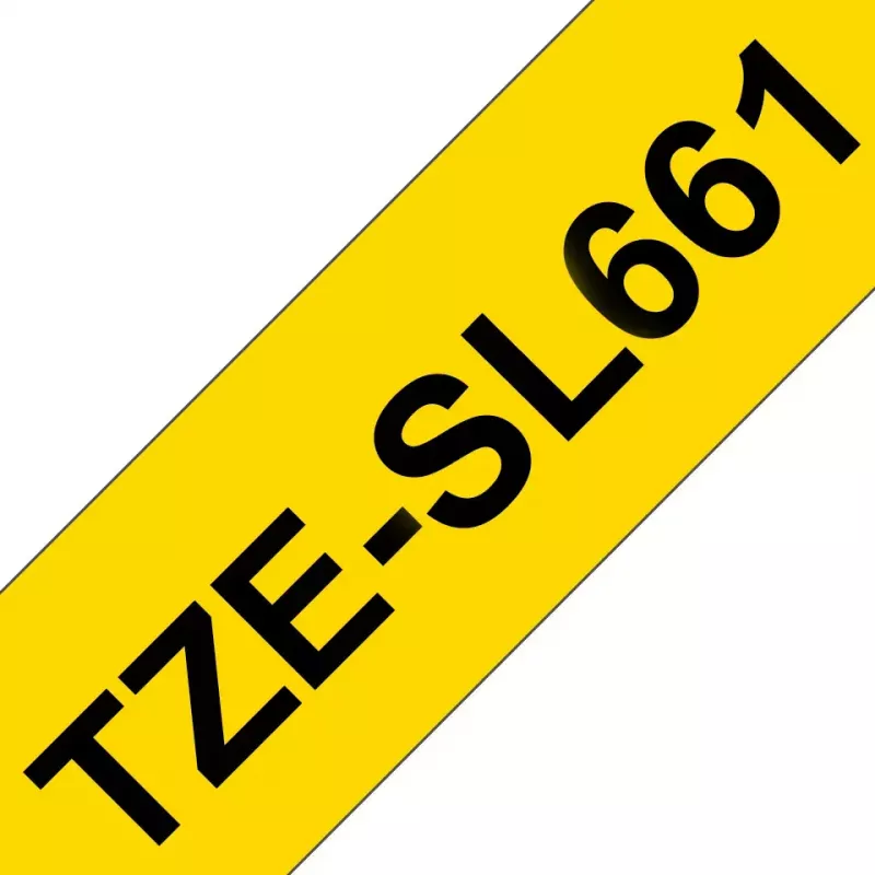 Brother TZE-SL661 etiķešu lente melns uz dzeltena