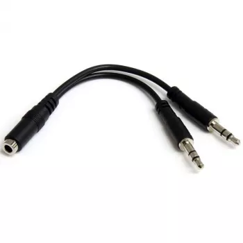StarTech.com 3,5 mm 4 pozīciju uz 2x 3 pozīciju 3,5 mm austiņu dalītāja adapteris - F/M