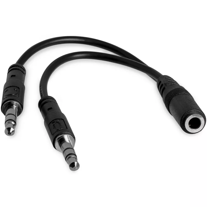 StarTech.com 3,5 mm 4 pozīciju uz 2x 3 pozīciju 3,5 mm austiņu dalītāja adapteris - F/M
