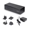 StarTech.com 4 portu divu monitoru DisplayPort KVM slēdzis, 4K 60Hz, 2x USB 5Gbps centrmezgla porti, 2x USB 2.0 HID porti, pārslēgšana ar karstajiem taustiņiem un pogām, TAA atbilstīgs - 3,5 mm audio, HDCP