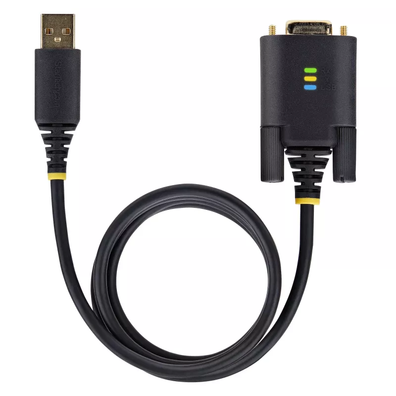 StarTech.com 3 pēdu (1 m) USB–seriālā porta adaptera kabelis, COM saglabāšana, maināmās skrūves/uzgriežņi, USB-A uz DB9 RS232, FTDI IC, ESD aizsardzība, Windows/macOS/Linux