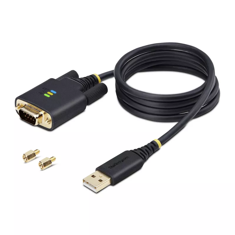 StarTech.com 3 pēdu (1 m) USB–seriālā porta adaptera kabelis, COM saglabāšana, maināmās skrūves/uzgriežņi, USB-A uz DB9 RS232, FTDI IC, ESD aizsardzība, Windows/macOS/Linux