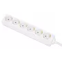 Manhattan Power Distribution Unit EU (2-pin), x6 gang/output, 2m kabelis, 16A, Balts, Pagarinātājs, PDU, Strāvas sadalītājs, Trīs gadu garantija