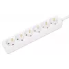 Manhattan Power Distribution Unit EU (2-pin), x6 gang/output, 2m kabelis, 16A, Balts, Pagarinātājs, PDU, Strāvas sadalītājs, Trīs gadu garantija