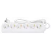 Manhattan Power Distribution Unit EU (2-pin), x6 gang/output, 2m kabelis, 16A, Balts, Pagarinātājs, PDU, Strāvas sadalītājs, Trīs gadu garantija
